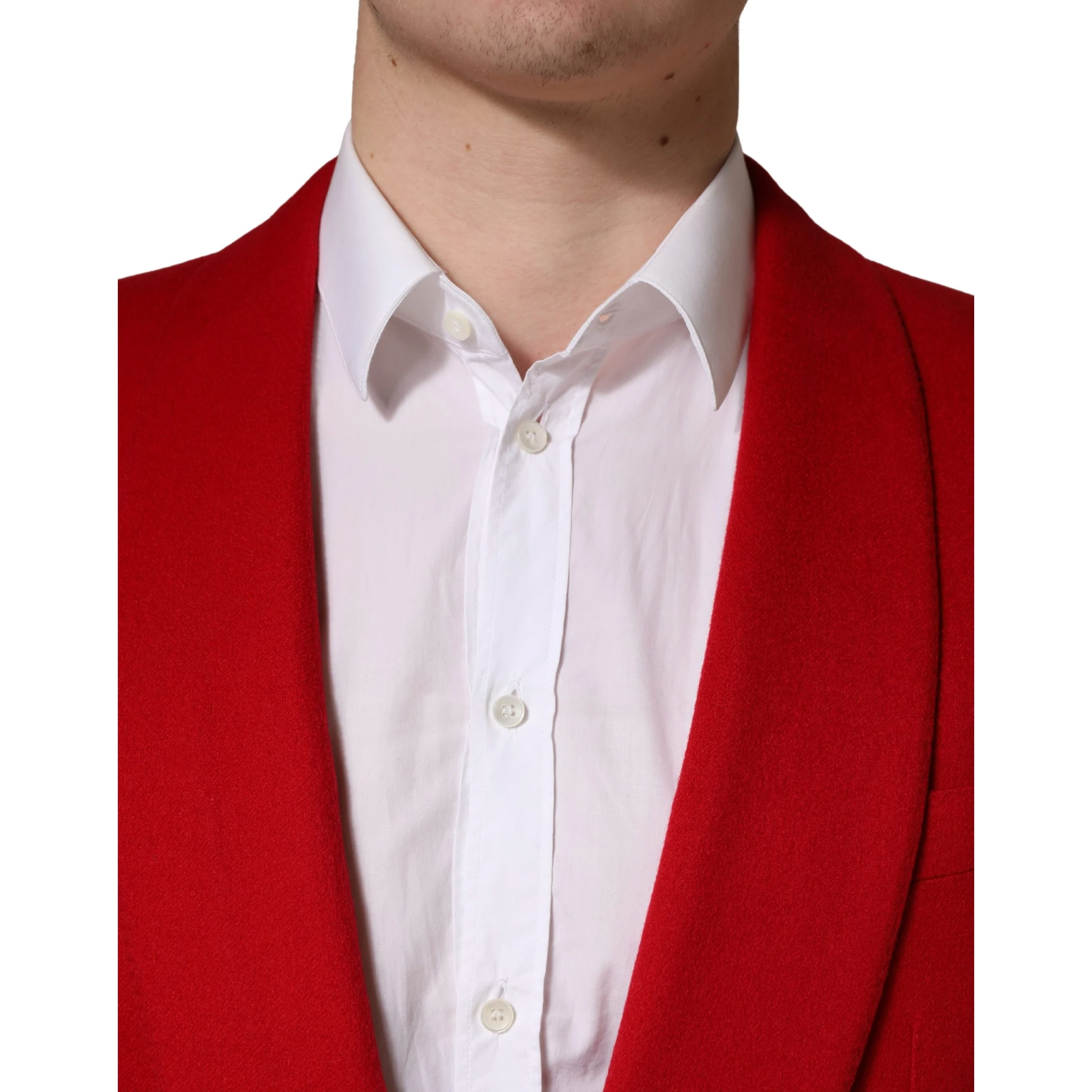 Red Cashmere Single Breasted Jacket Blazer