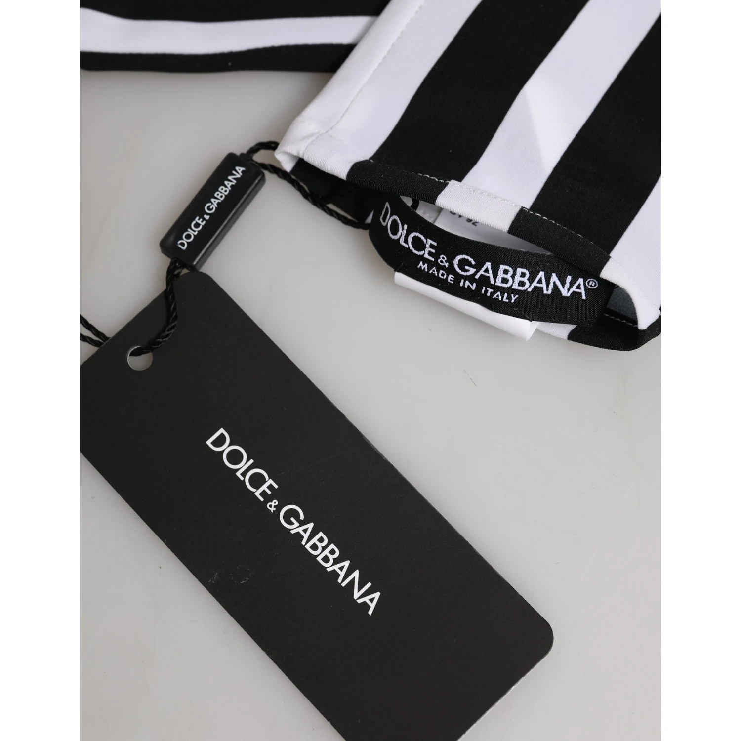 Black White Stripes Nylon Elbow Length Women Gloves