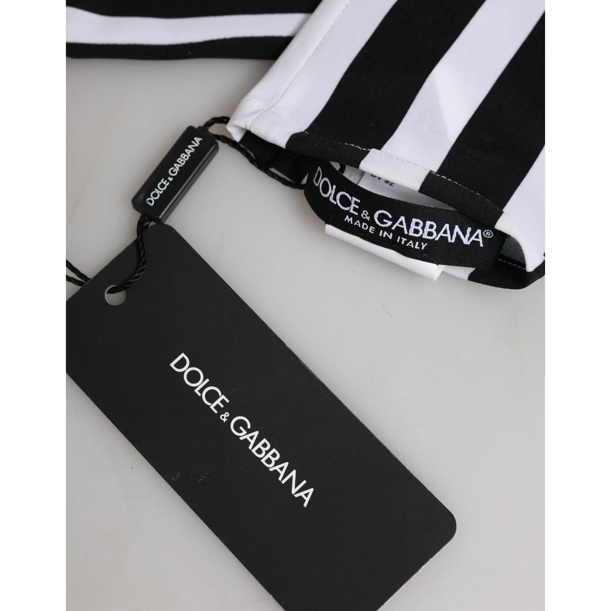 Black White Stripes Nylon Elbow Length Women Gloves