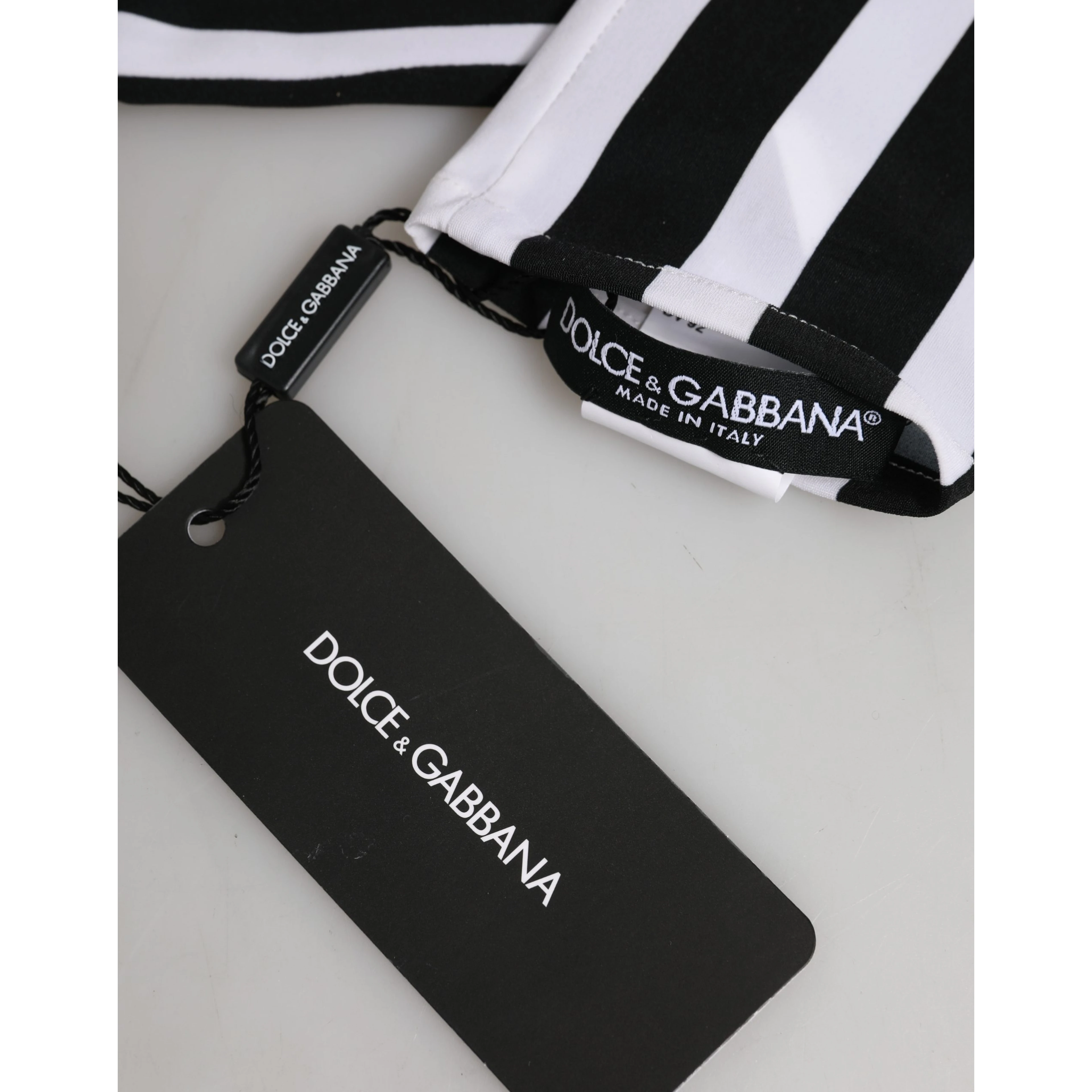 Black White Stripes Nylon Elbow Length Women Gloves