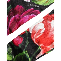 Multicolor Floral Print Elbow Length Women Gloves