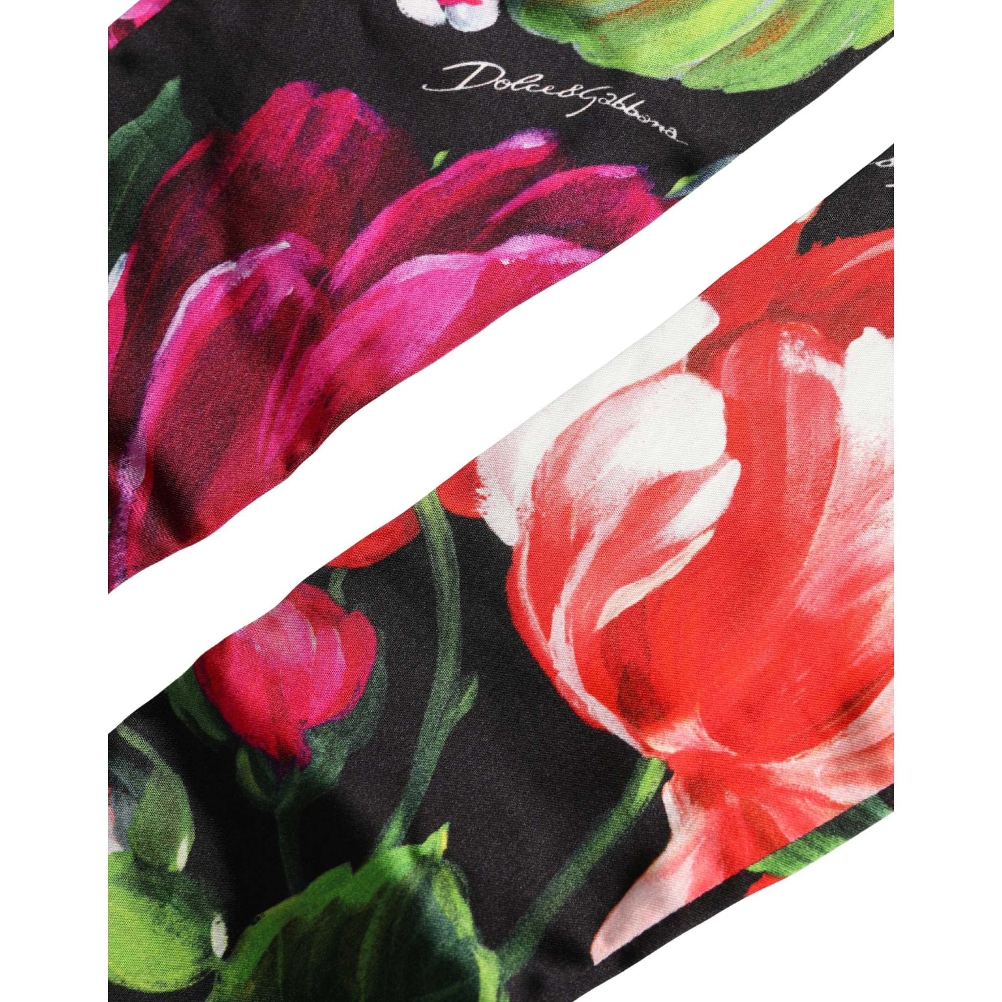 Multicolor Floral Print Elbow Length Women Gloves