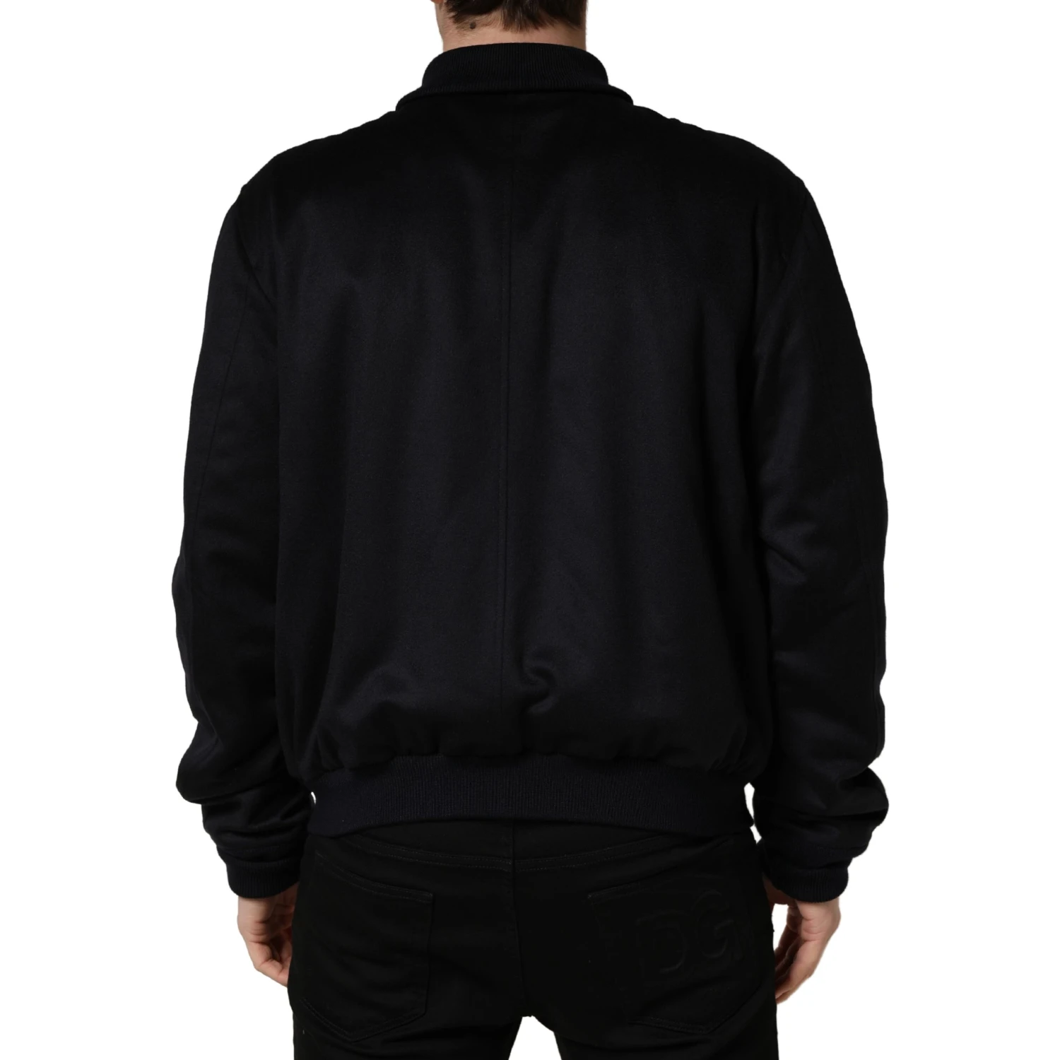 Black Cashmere Knitted Button Down Jacket