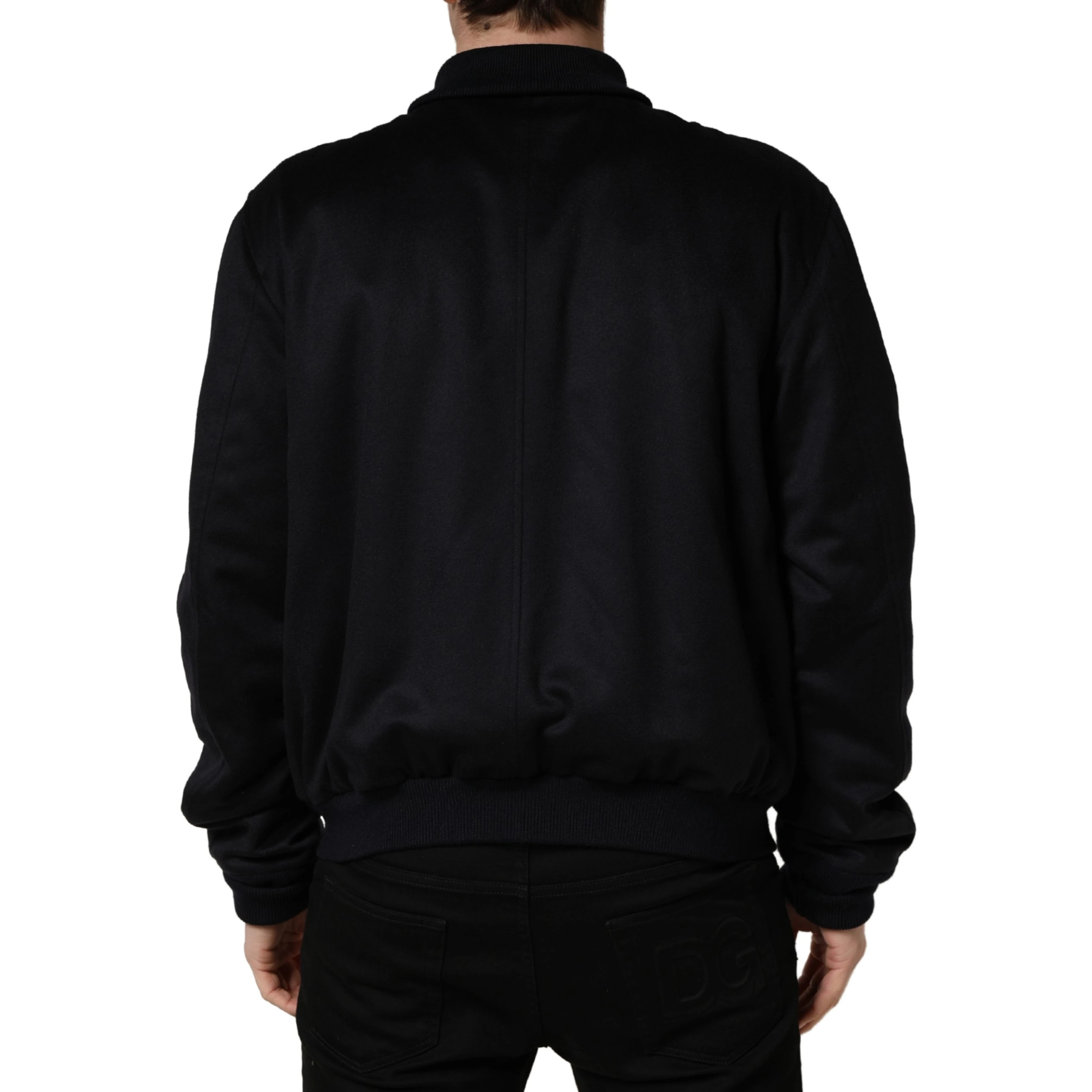 Black Cashmere Knitted Button Down Jacket