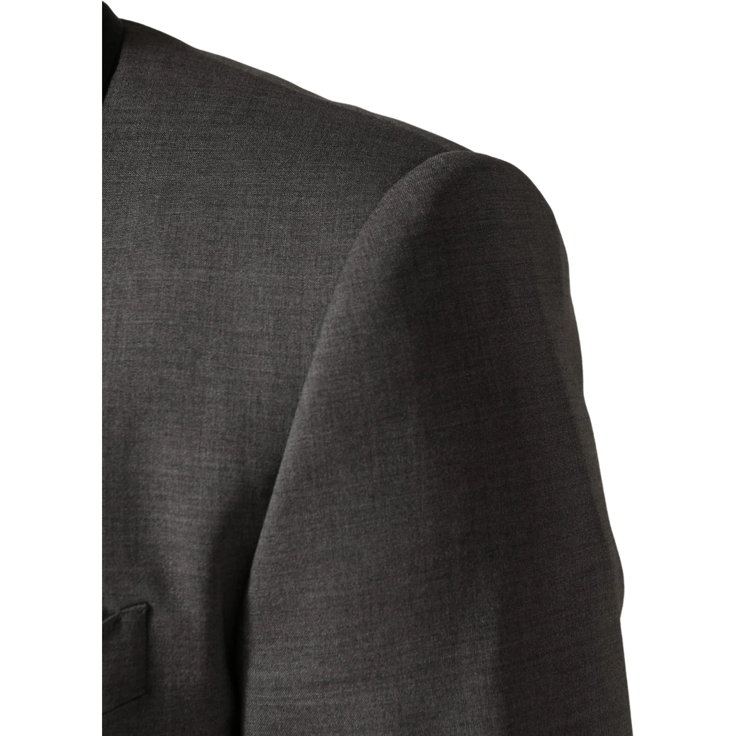 Gray Wool Single Breasted 1 Button 3PC Suit