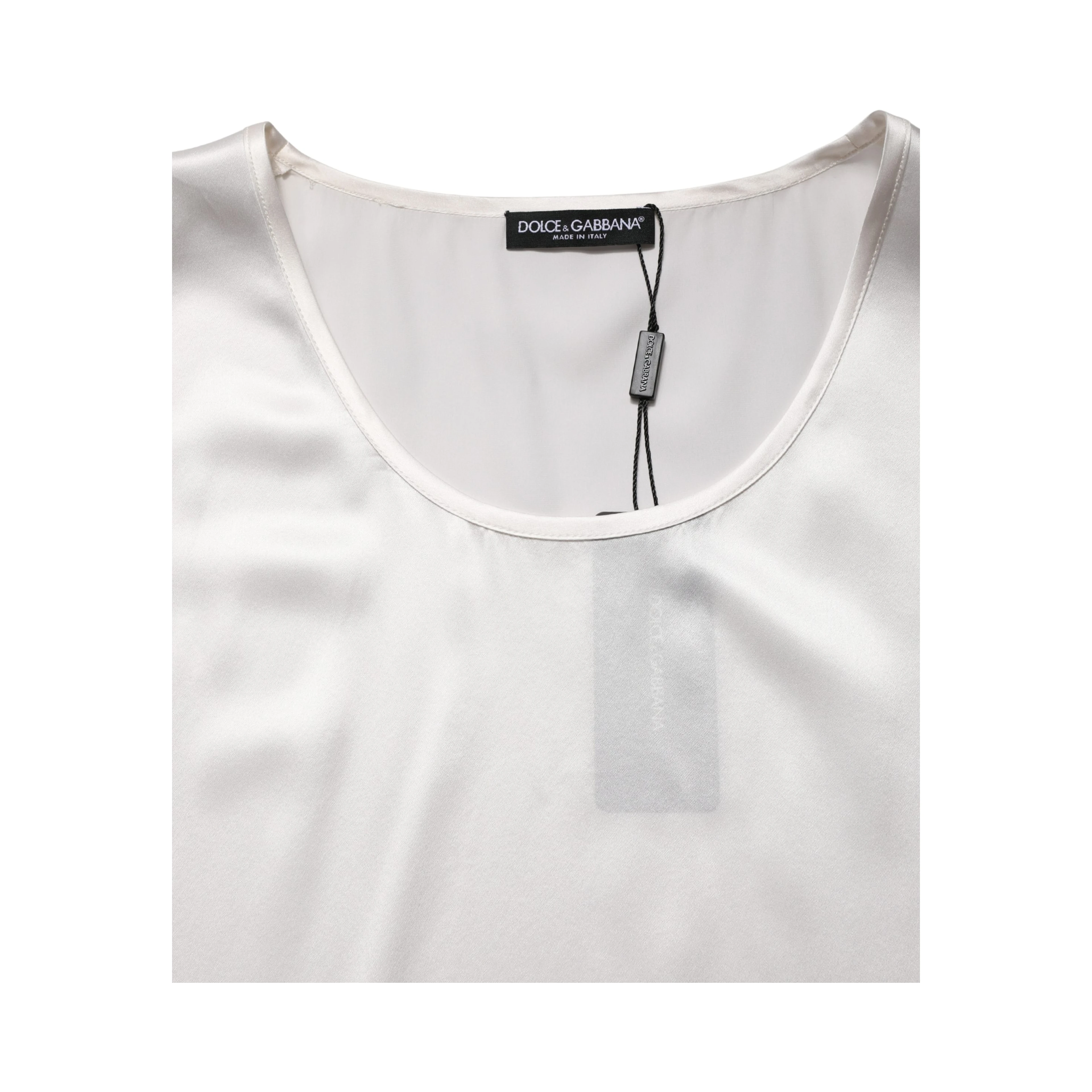 White Satin Polyester SleevelessTank T-shirt