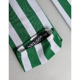 Green White Stripes Nylon Elbow Length Women Gloves