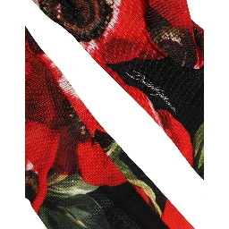 Multicolor Floral Print Elbow Length Women Gloves