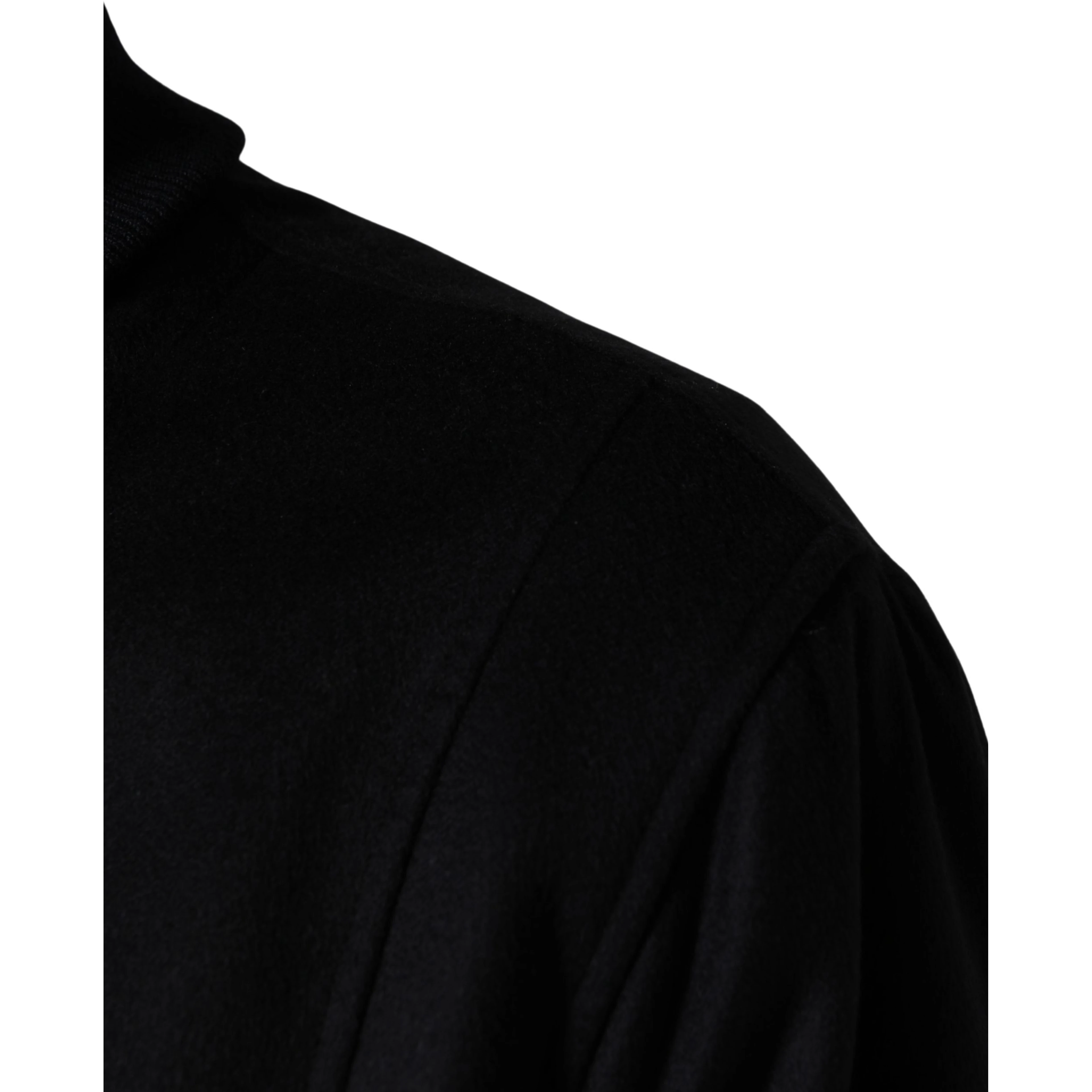 Black Cashmere Knitted Button Down Jacket