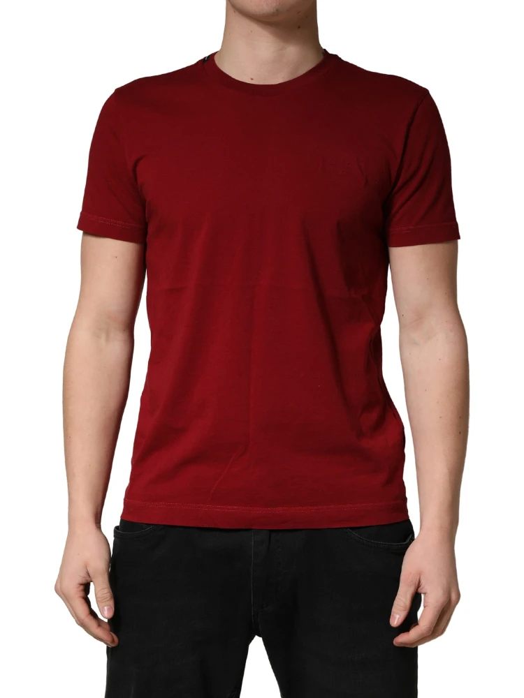 Maroon Cotton Crew Neck Short Sleeves T-shirt alternative