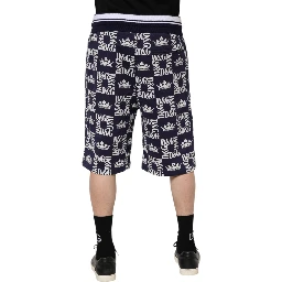 Blue DG Logo Print Chino Men Bermuda Shorts