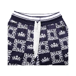 Blue DG Logo Print Chino Men Bermuda Shorts
