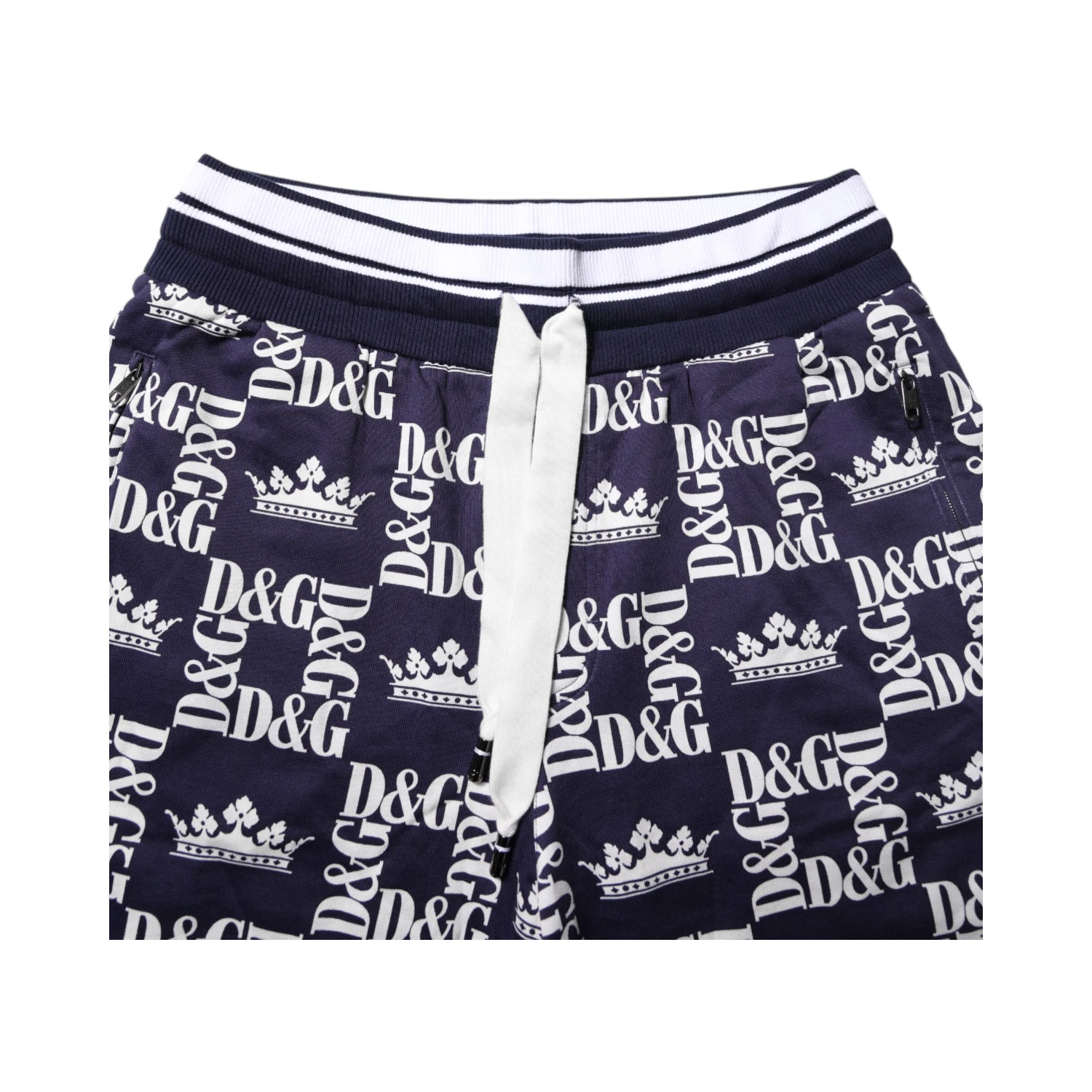 Blue DG Logo Print Chino Men Bermuda Shorts