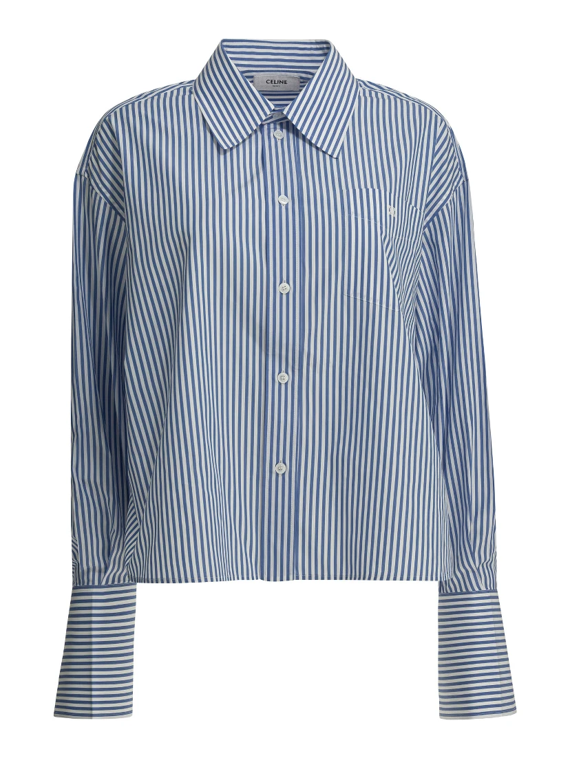 Striped cropped shirt