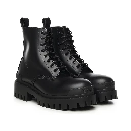 "Strike" leather ankle boots