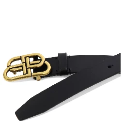 "Bb" leather belt