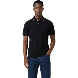Black Cotton Polo Shirt