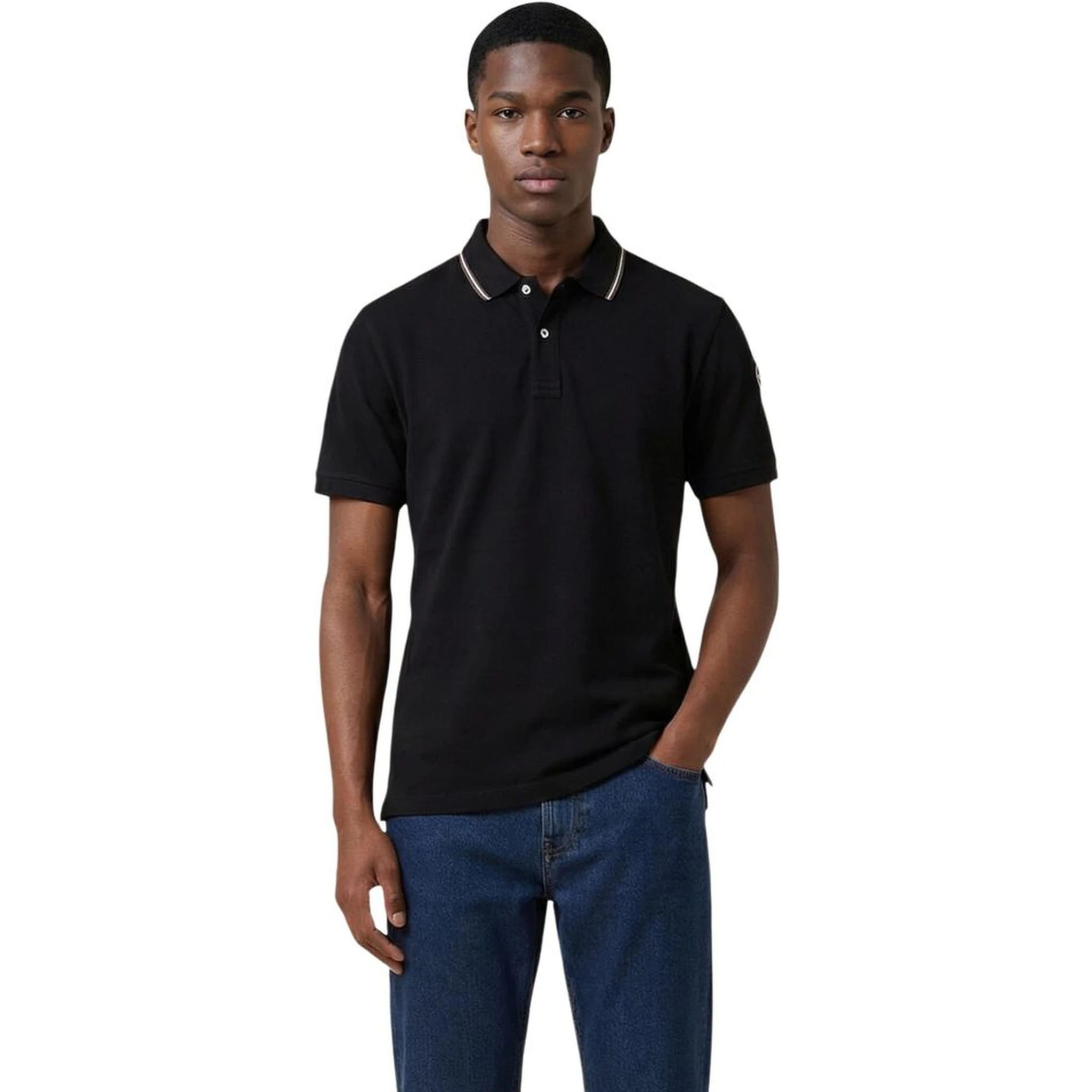 Black Cotton Polo Shirt