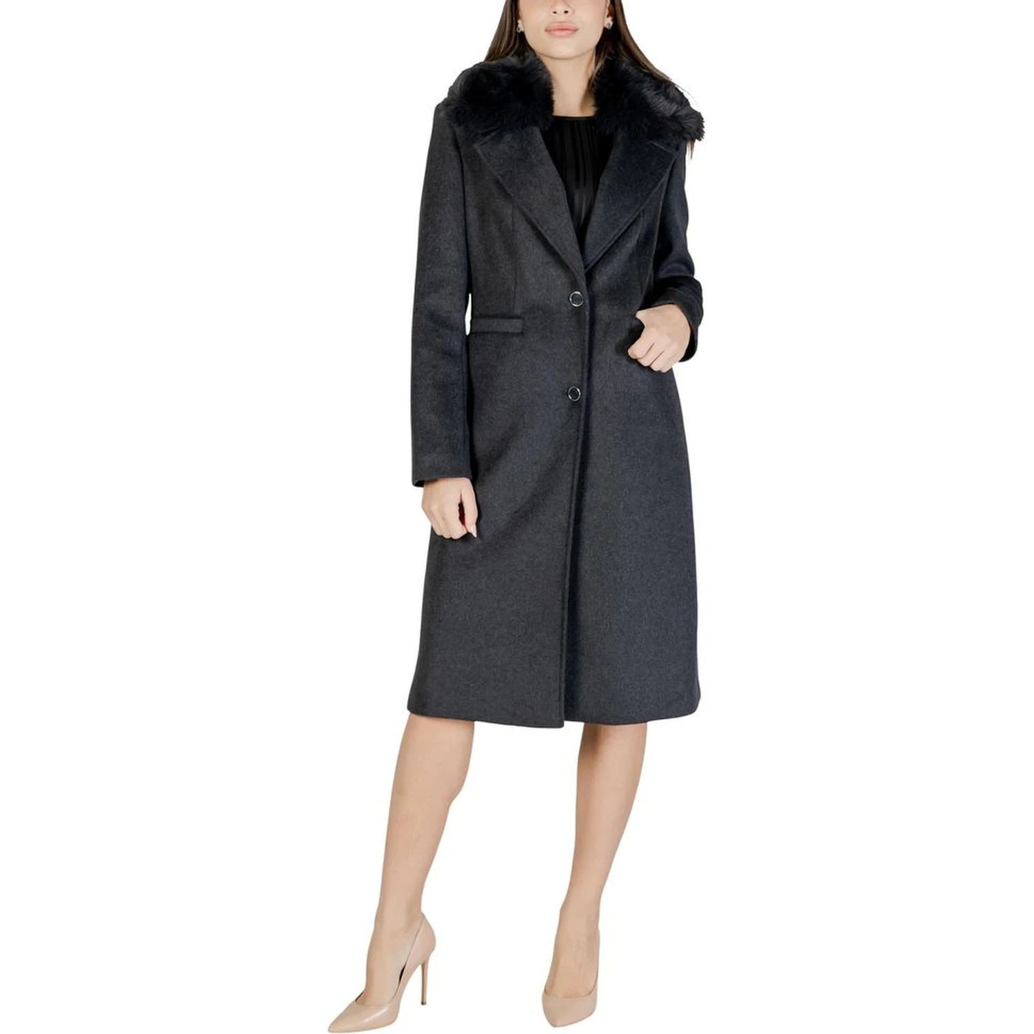 Gray Polyester Coat