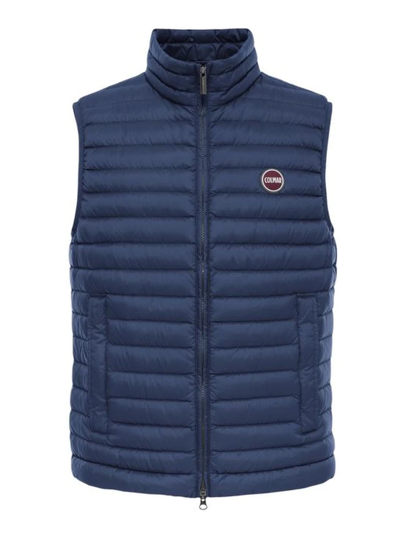 Blue Polyamide Sleveless Jacket