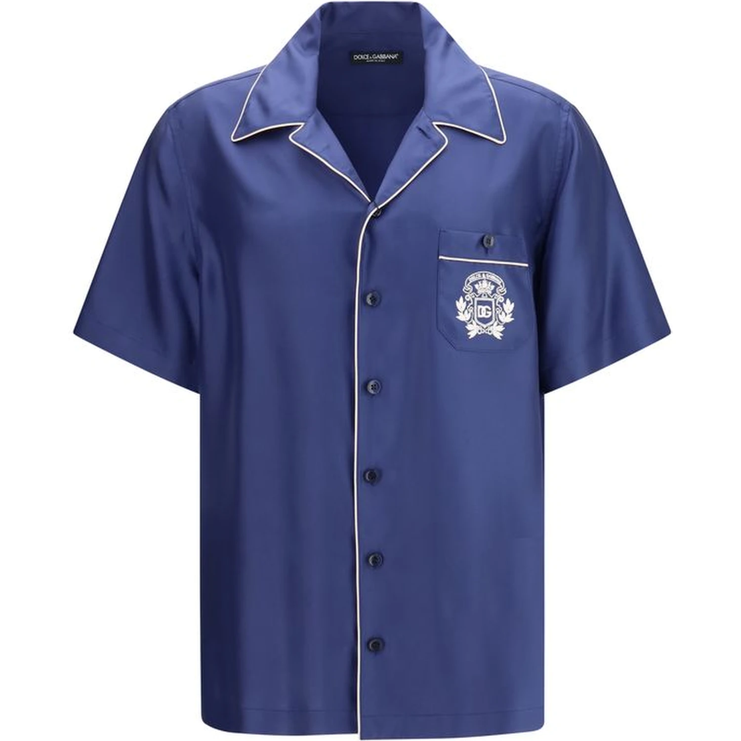 Blue Silk Shortsleeve Shirt