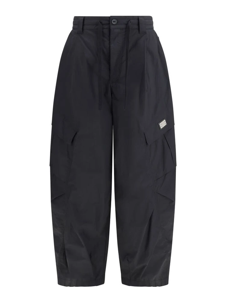 Black Cotton Cargo Pants