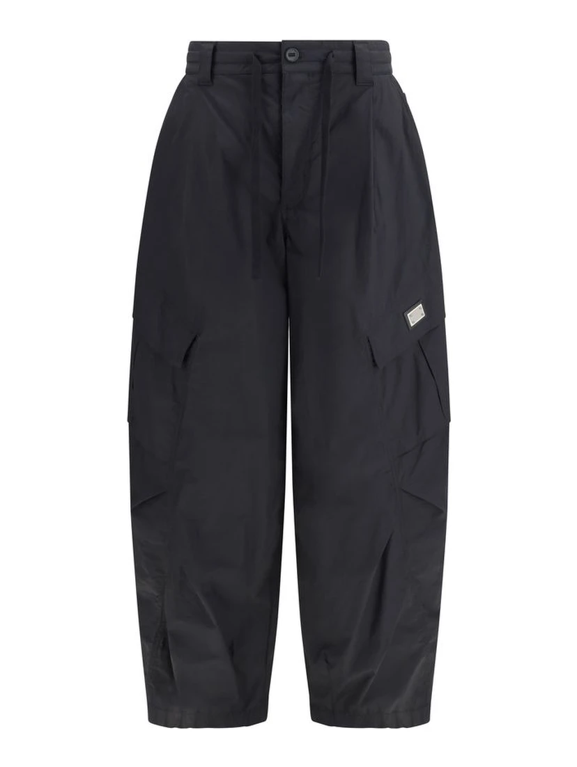 Black Cotton Cargo Pants
