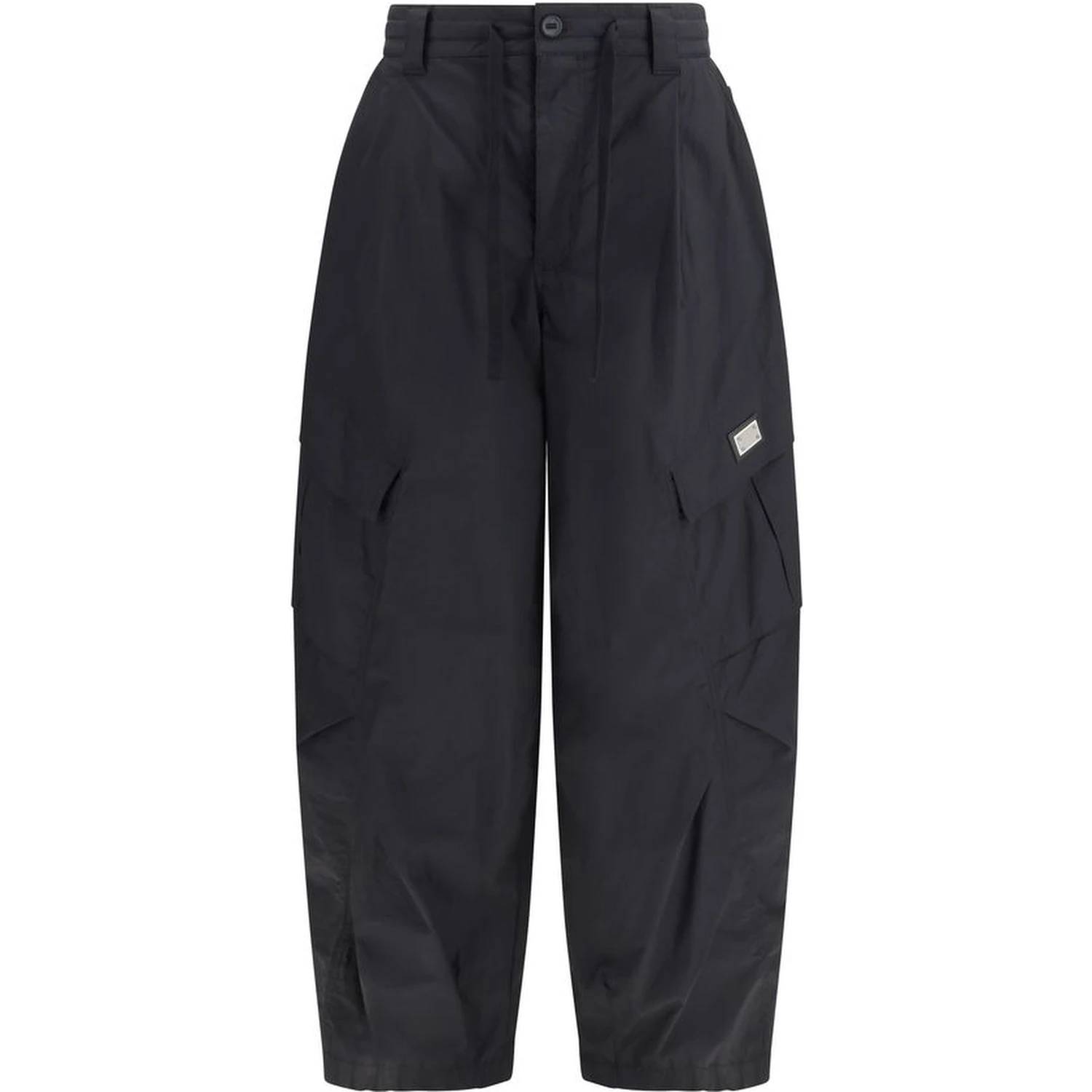 Black Cotton Cargo Pants