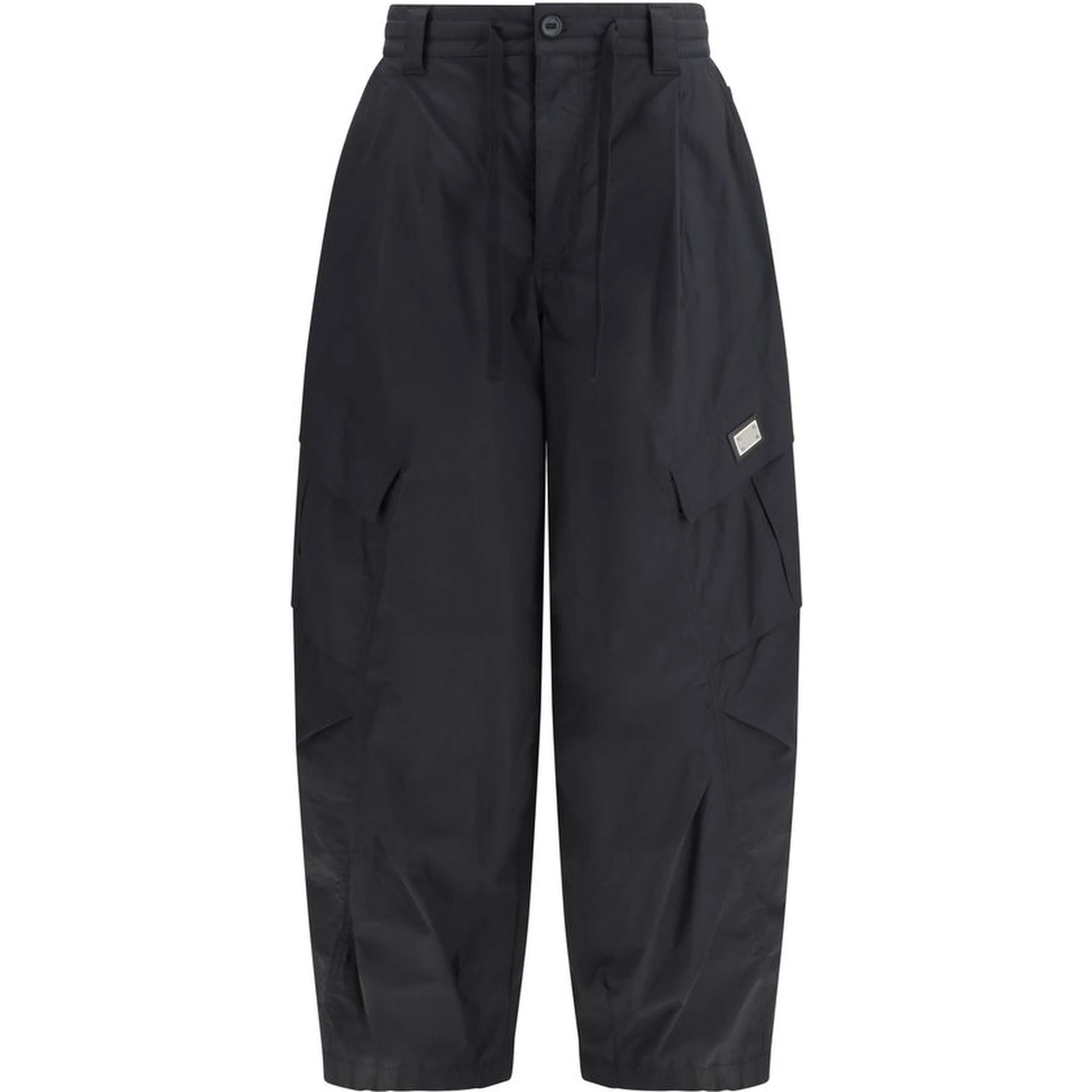 Black Cotton Cargo Pants