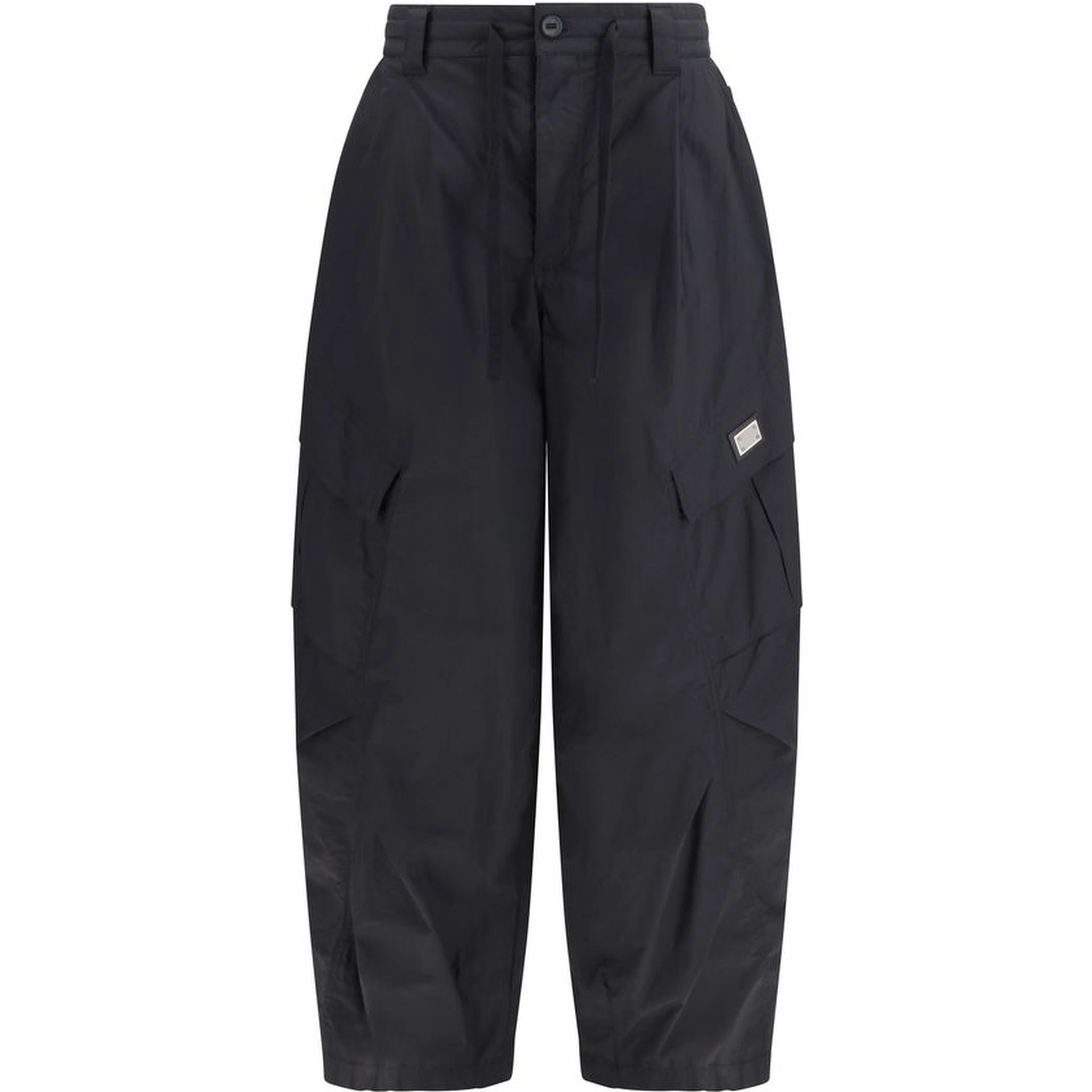 Black Cotton Cargo Pants