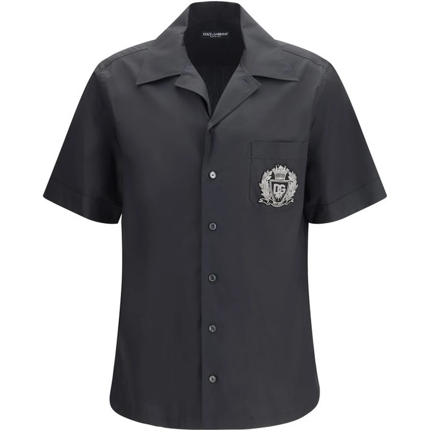 Black Cotton Shortsleeve Shirt