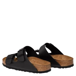 Black Synthetic Flat Sandals