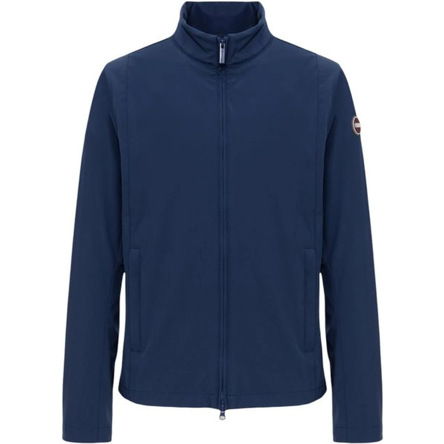 Blue Polyester Full-Length Jacket