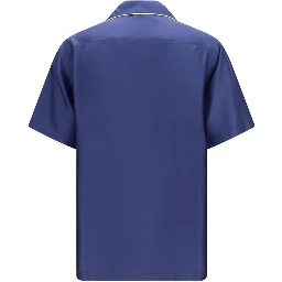 Blue Silk Shortsleeve Shirt