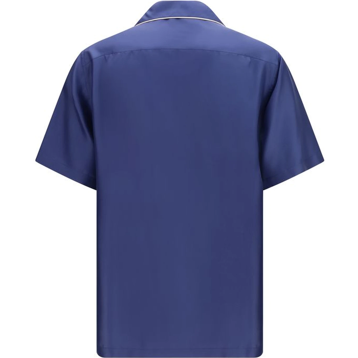 Blue Silk Shortsleeve Shirt