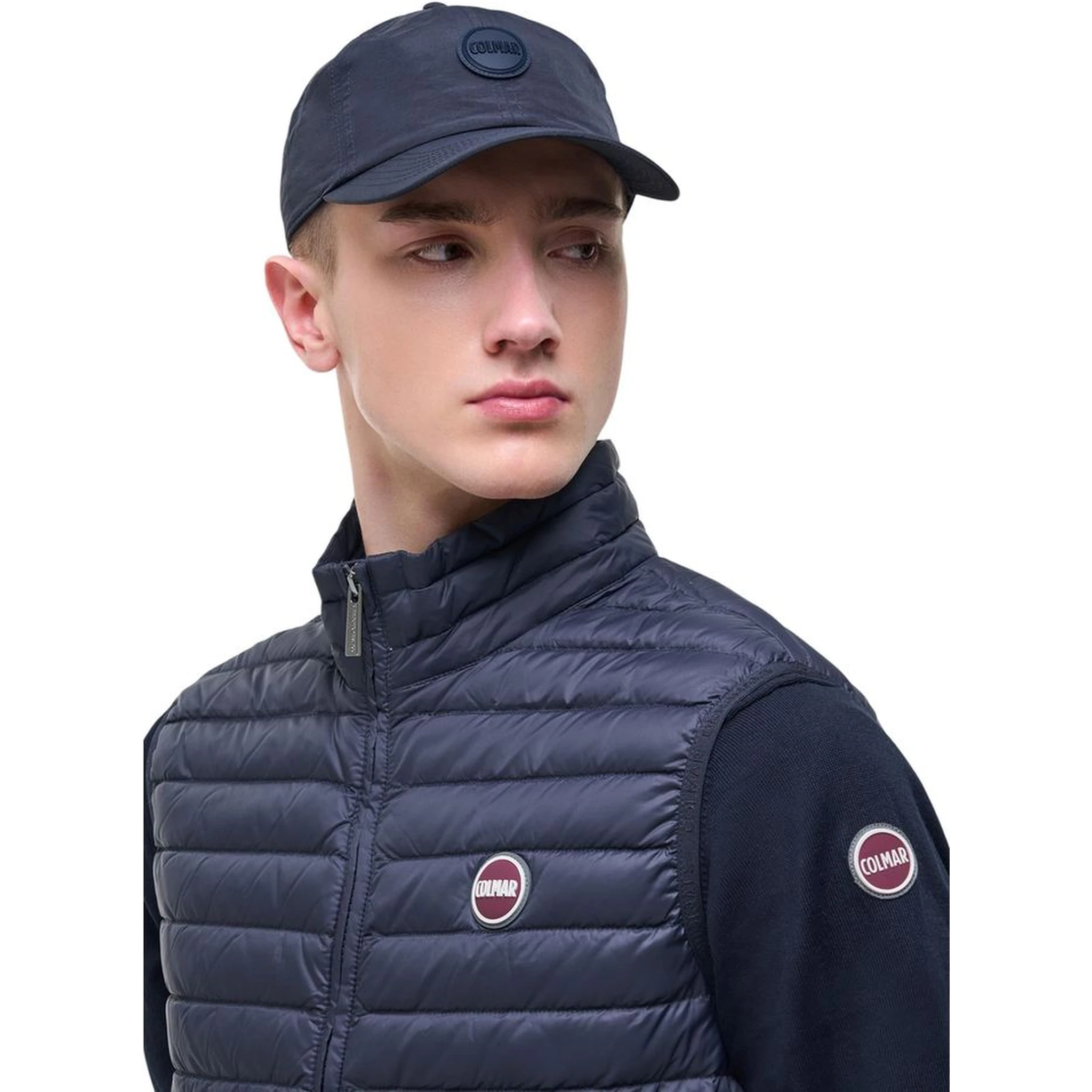 Blue Polyamide Sleveless Jacket