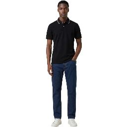 Black Cotton Polo Shirt