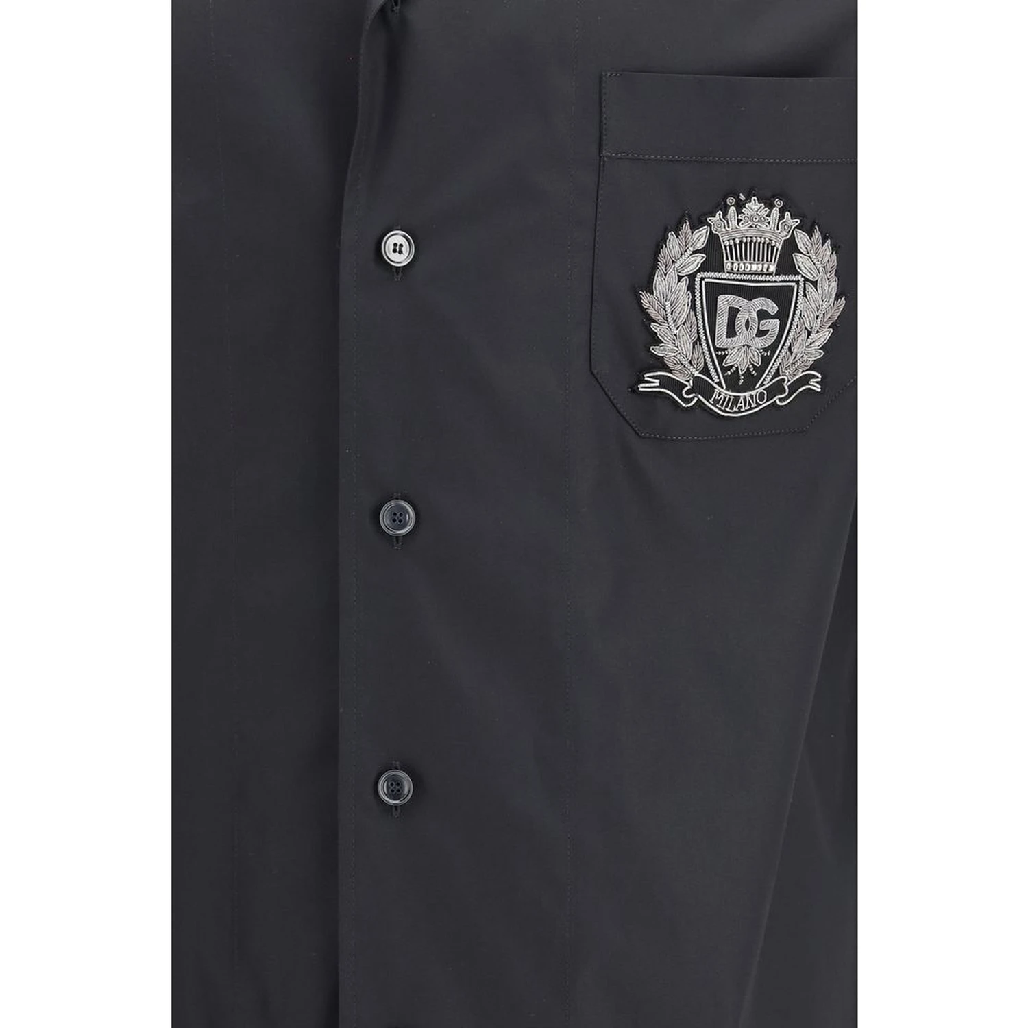 Black Cotton Shortsleeve Shirt