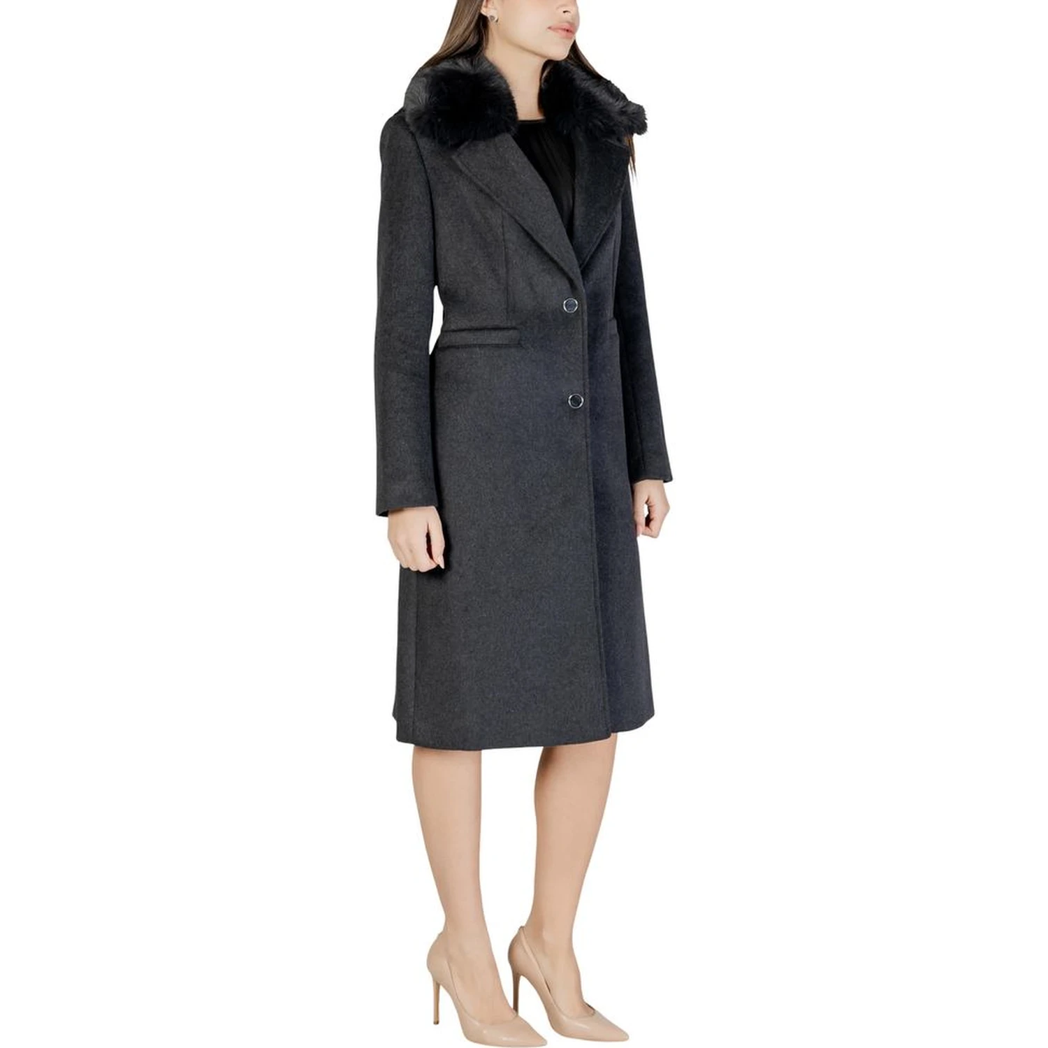 Gray Polyester Coat