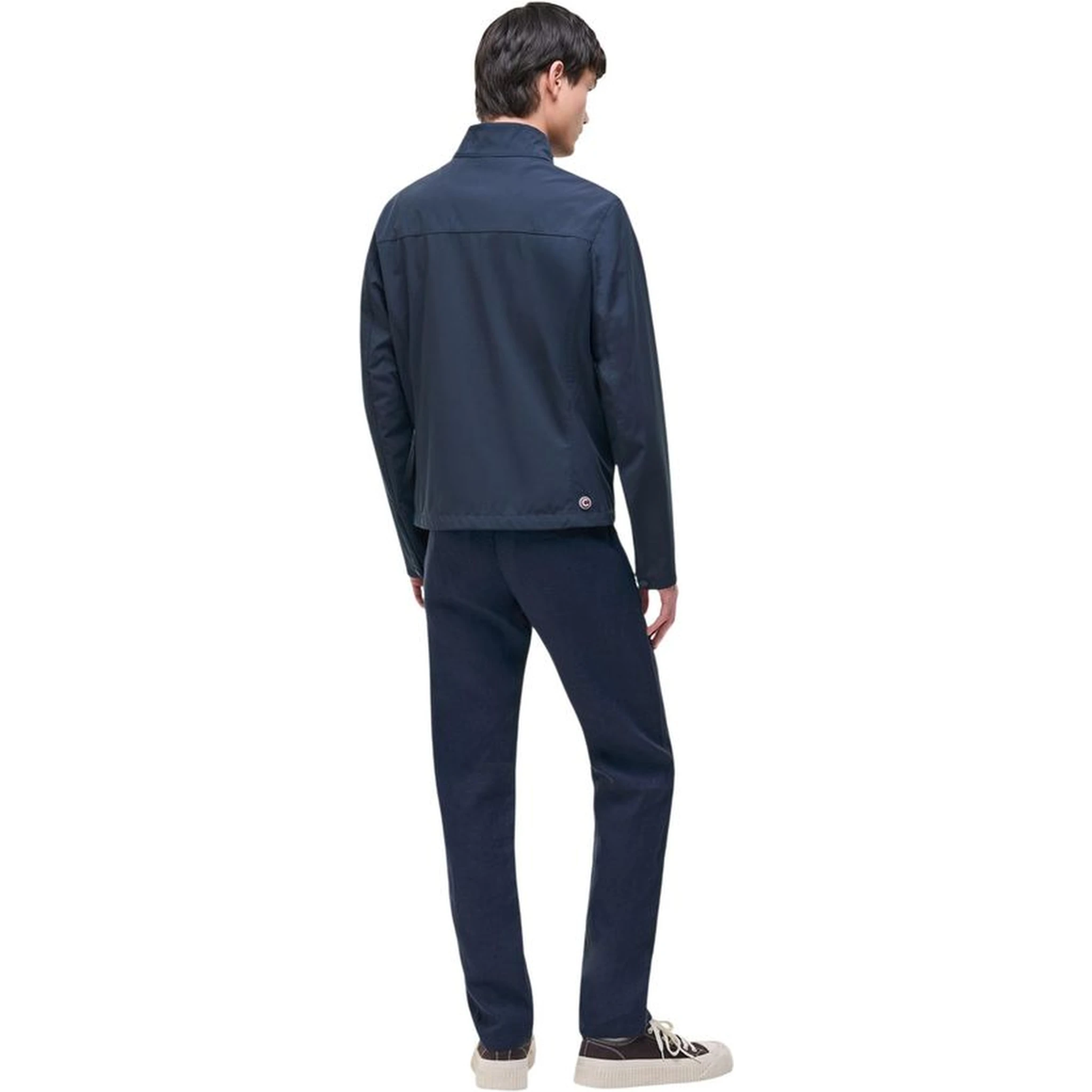 Blue Polyester Full-Length Jacket