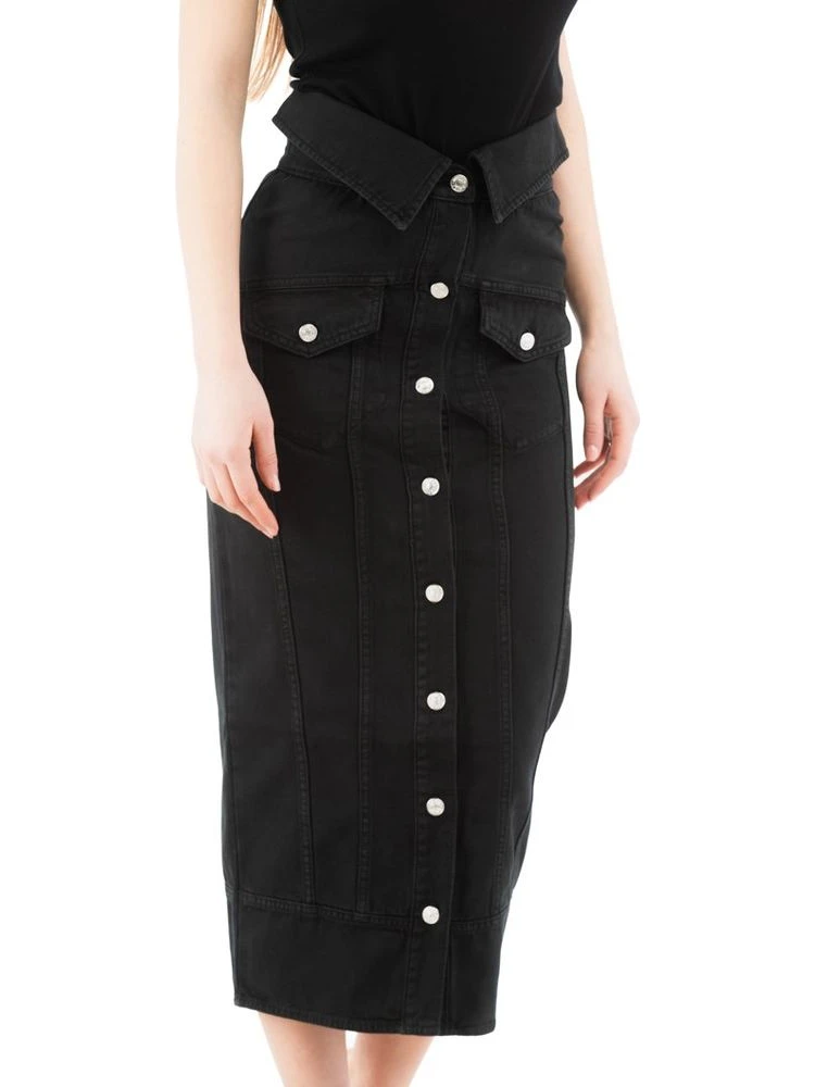 Black Cotton Midi Skirt alternative