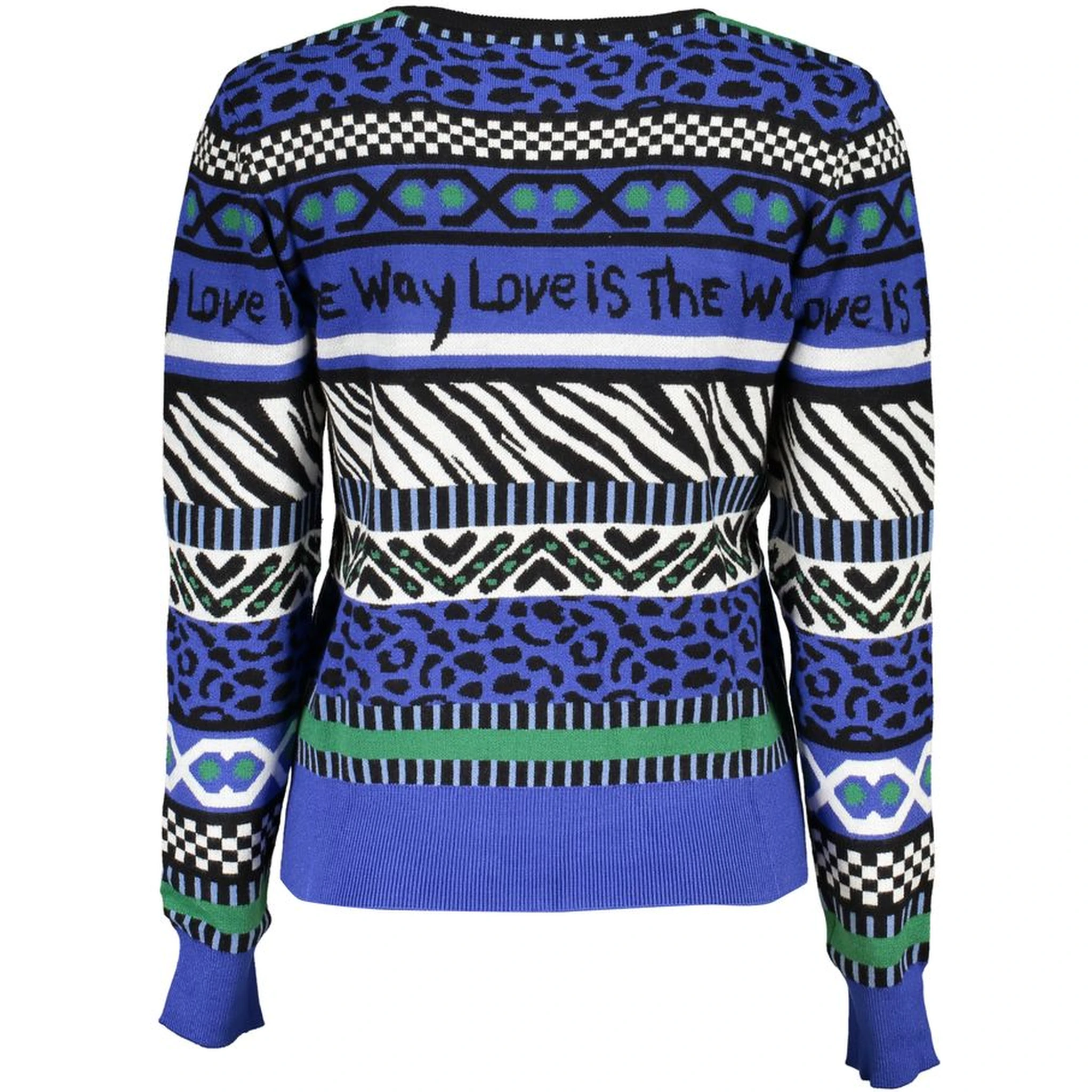 Blue Viscose Women Sweater