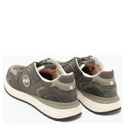 Brown Polyester Athletic Sneakers