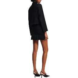 Black Cotton Mini Skirt