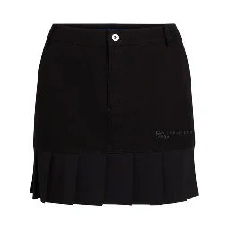 Black Cotton Mini Skirt