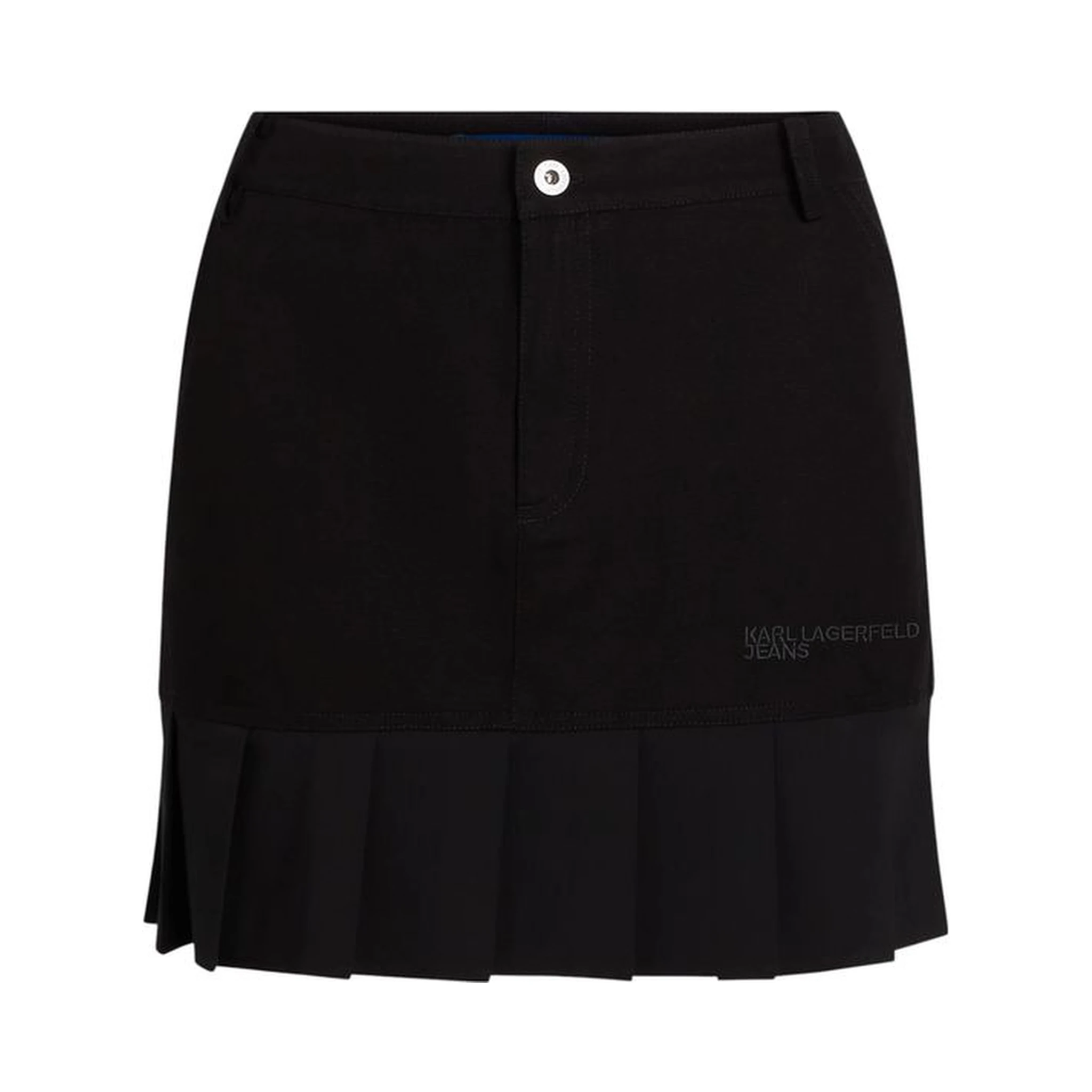 Black Cotton Mini Skirt