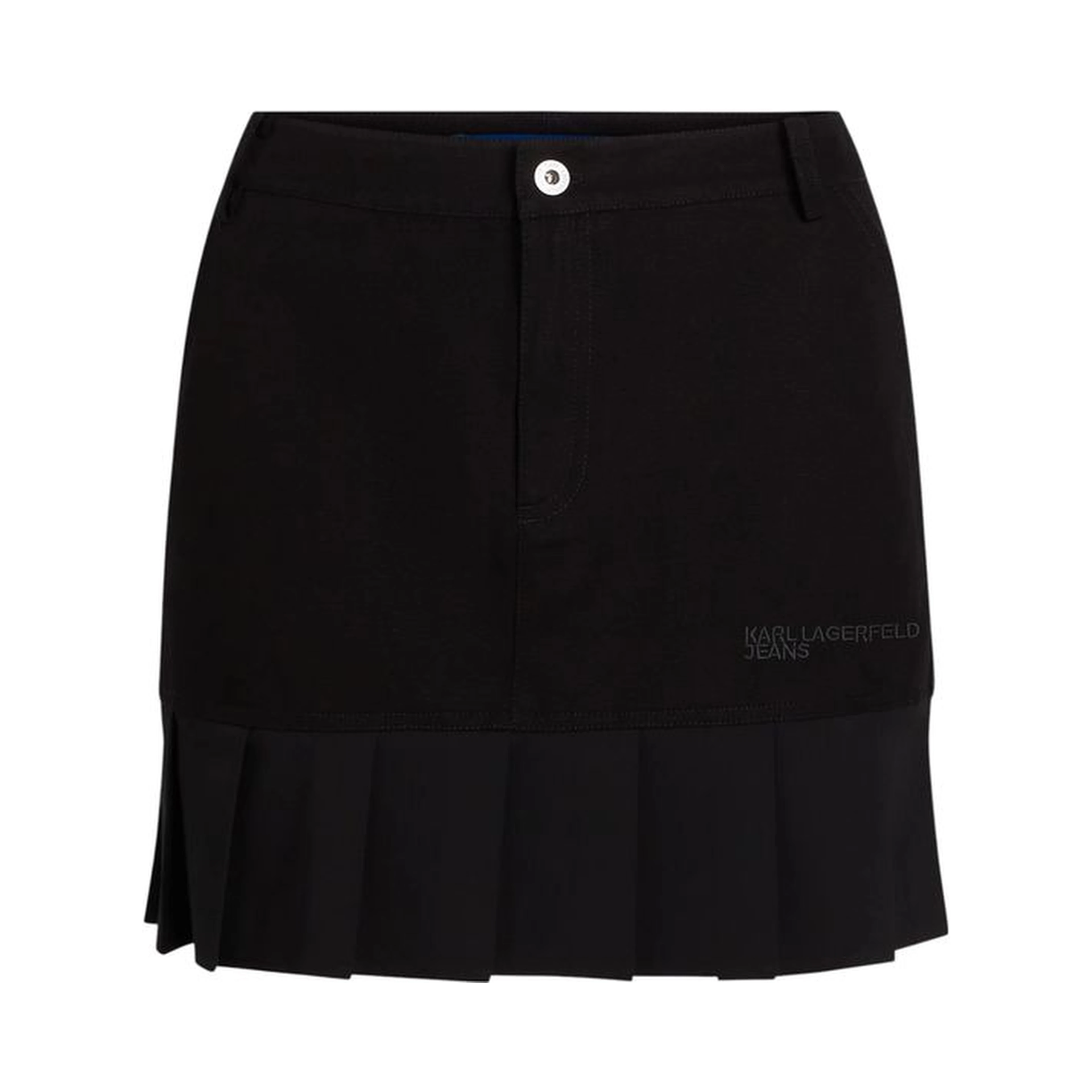 Black Cotton Mini Skirt