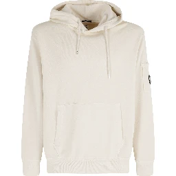 COTTON DIAGONAL FLEECE HOODED LENS SWEATSHIRT