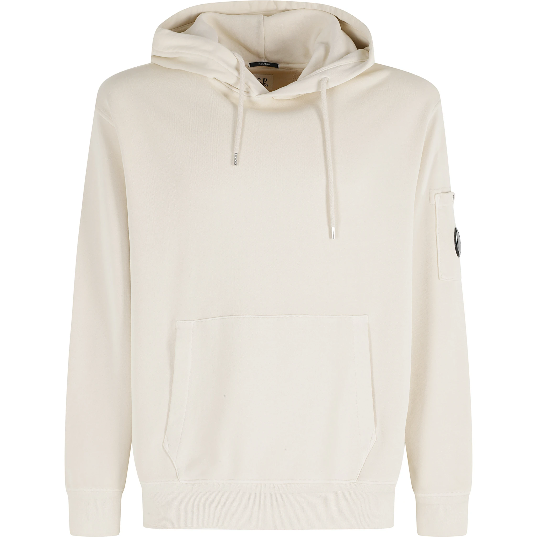 COTTON DIAGONAL FLEECE HOODED LENS SWEATSHIRT