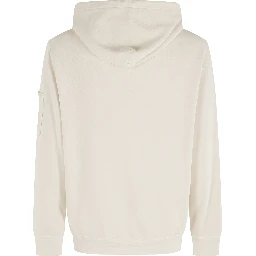 COTTON DIAGONAL FLEECE HOODED LENS SWEATSHIRT
